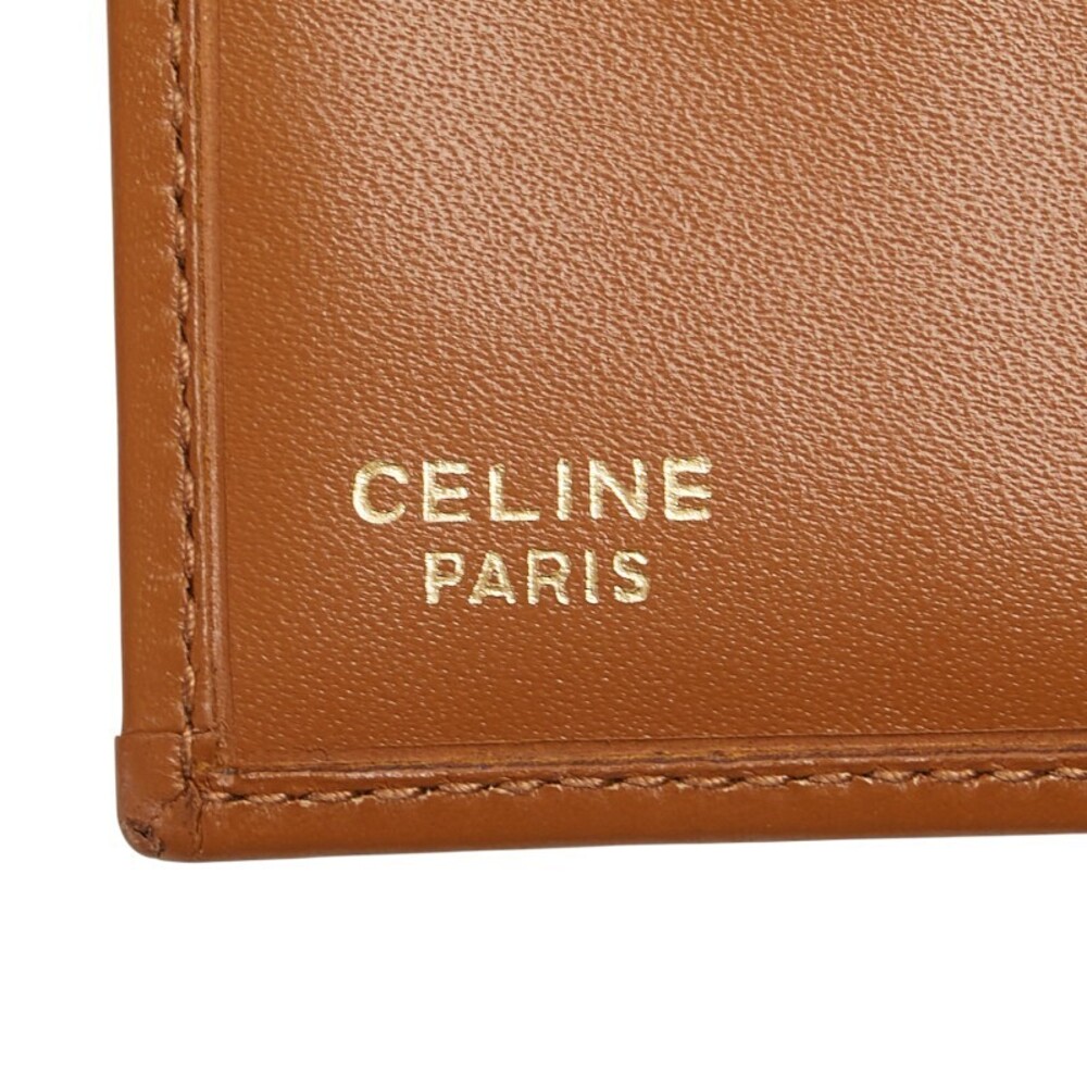 Celine clasp Macadam trifold brown beige leather wallet - Picture 10 of 10